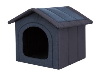 Hundehütte mit Hundebett "Inari", verschiedene Größen, Farbe dunkelblau