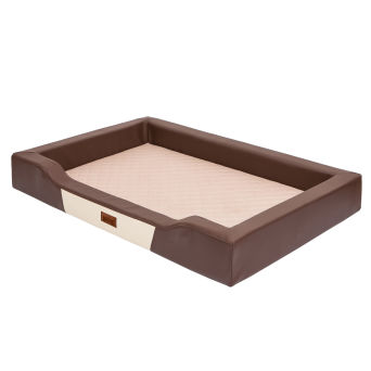 Hundebett "Deluxe" in braun mit beige